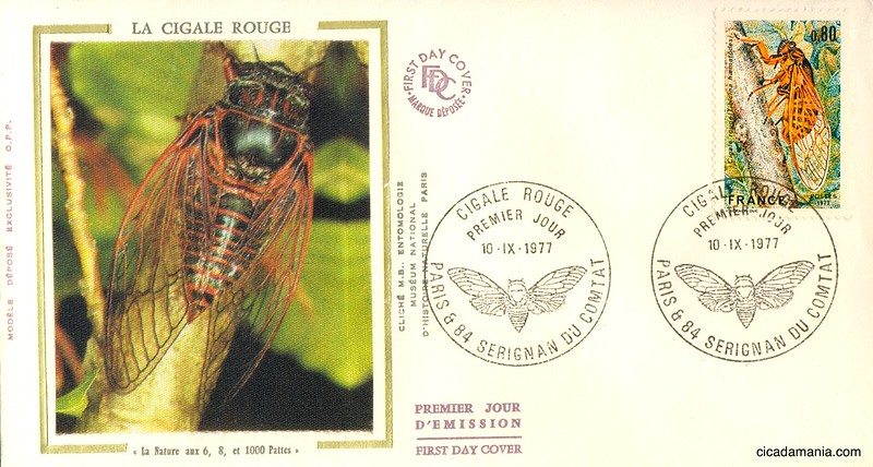 Cicada stamp from France