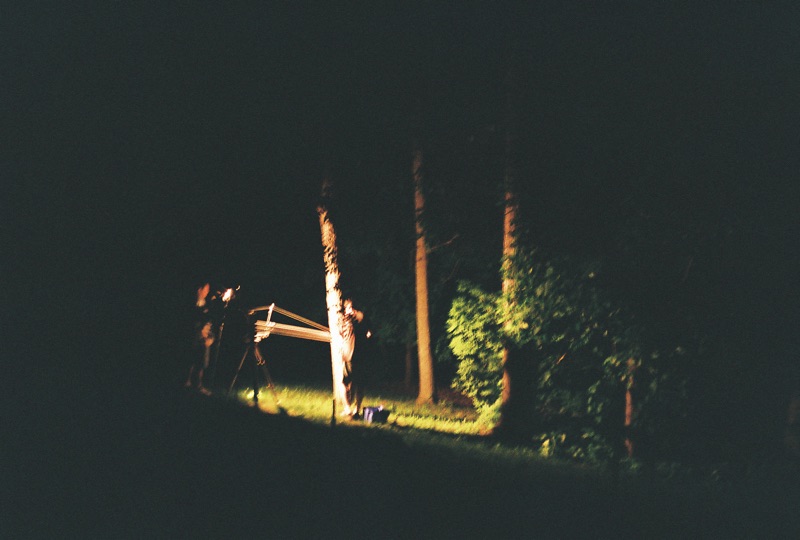 Samuel Orr filing in Roy's parent's backyard