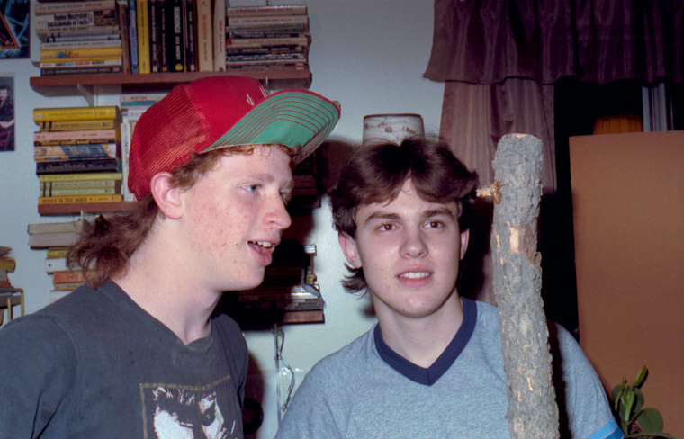 Roy 1988 Tom & Roy Watching Cicada Molt