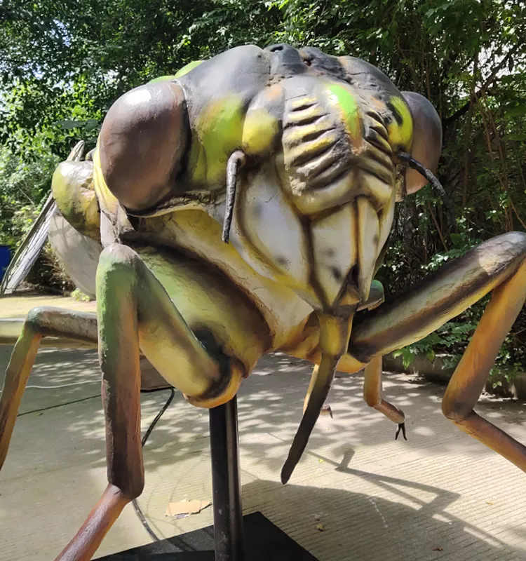 Blue Lizard Amusement Park Decoration Artificial Animatronic Insects Cicada Model

