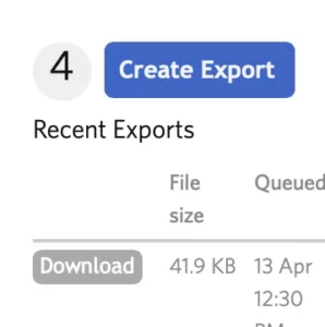 Create Export and Download